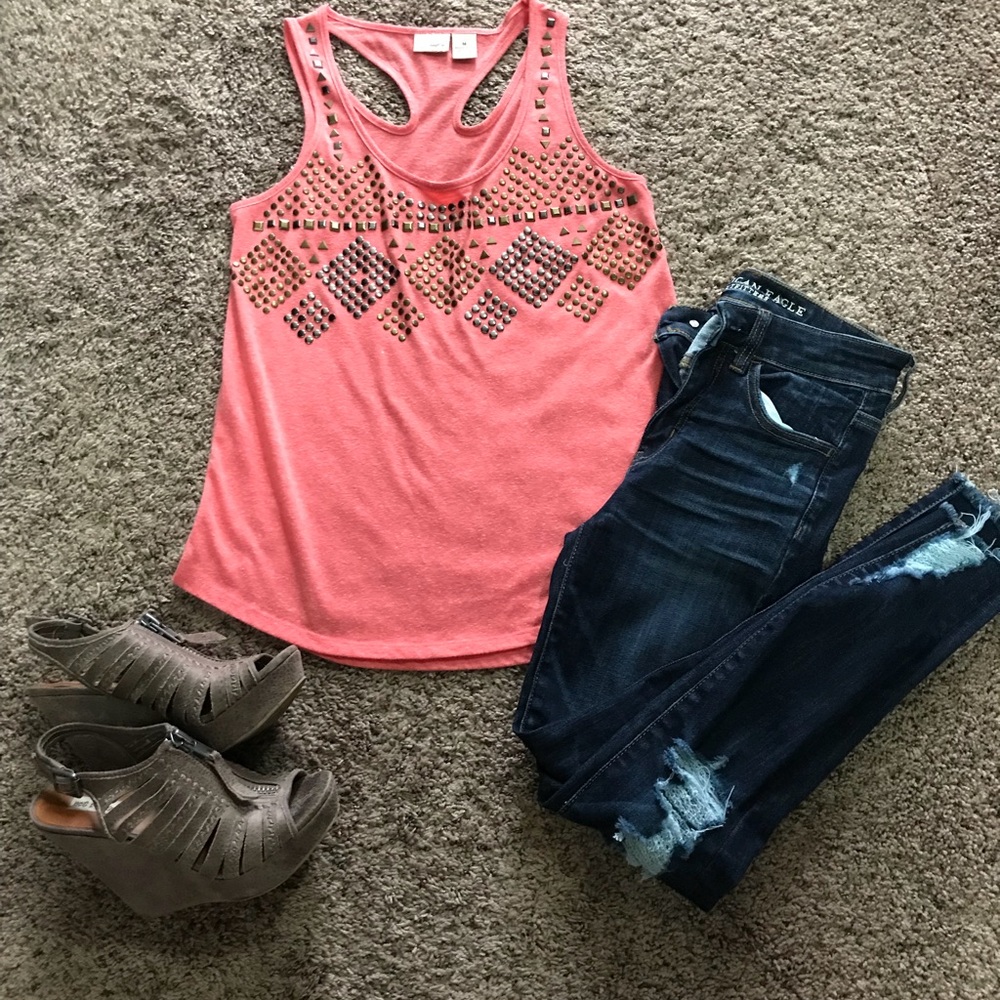 Cute “bedazzled” Buckle tank!